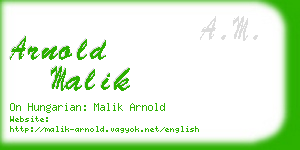 arnold malik business card